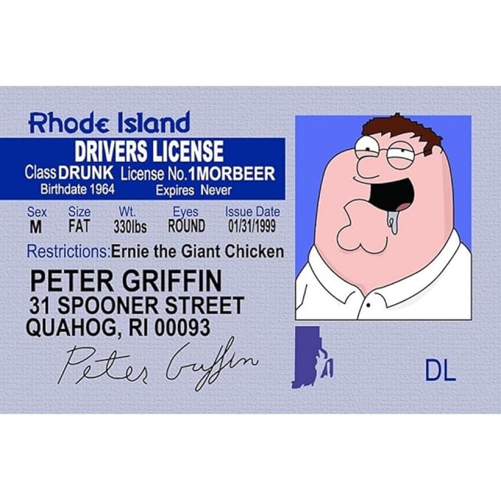 Fun Parody ID Peter Driver’s License
